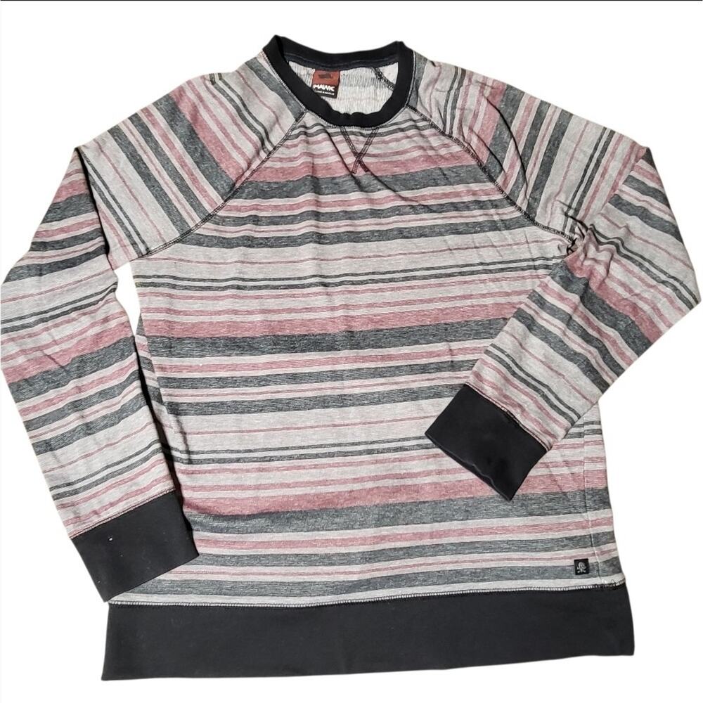 Tony Hawk Long Sleeve Skater Tee Black Red Stripe Streetwear Mens L